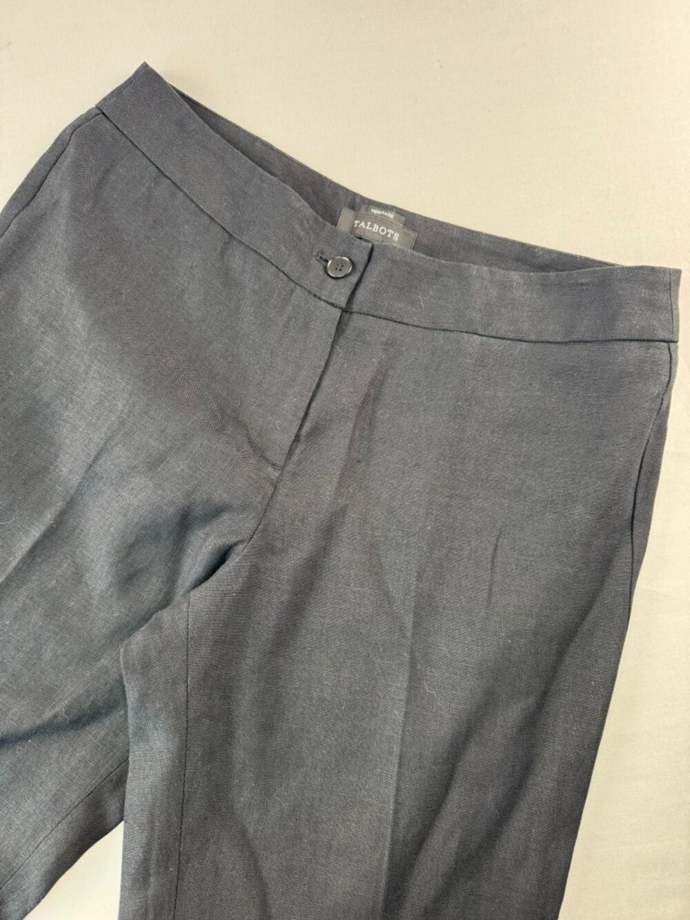 Talbots Heritage Women's 10 Black 100% Linen Dress Pants Office Business Casual